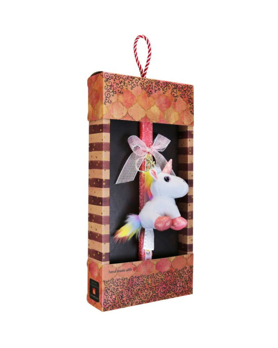 Synchronia Λαμπάδα Μπρελόκ μονόκερος - Λευκός LA25002A