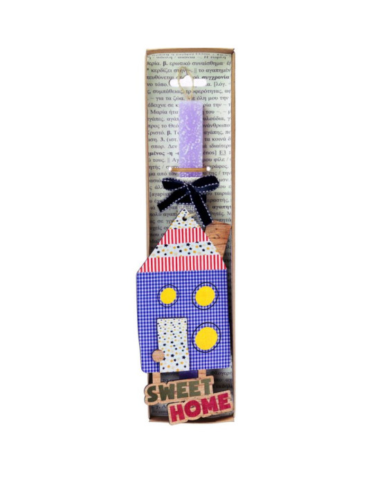 Synchronia Λαμπάδα Σπίτι καδράκι - Λιλά LA22030I