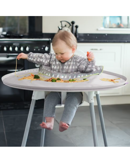 Tidy Tot Σετ Σαλιάρας - Δίσκου Dove Grey Bib & Tray Kit SKU104
