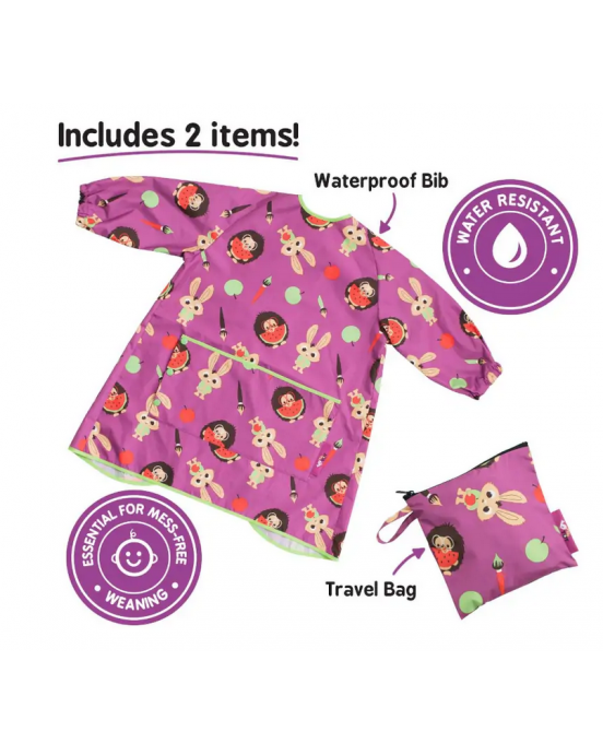 Tidy Tot Μακρυά Σαλιάρα Με Μανίκια Coverall Plum Purple 6m-3ετών LLBPP