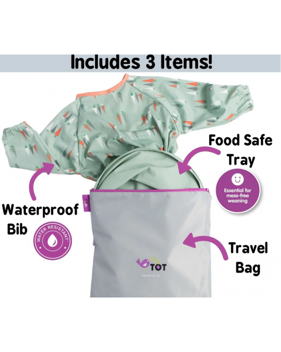Tidy Tot Σετ Σαλιάρας - Δίσκου Sage Green Bib & Tray Kit BTK21SG