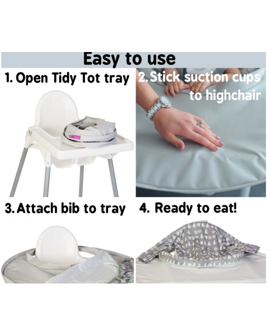 Tidy Tot Σετ Σαλιάρας - Δίσκου Sage Green Bib & Tray Kit BTK21SG