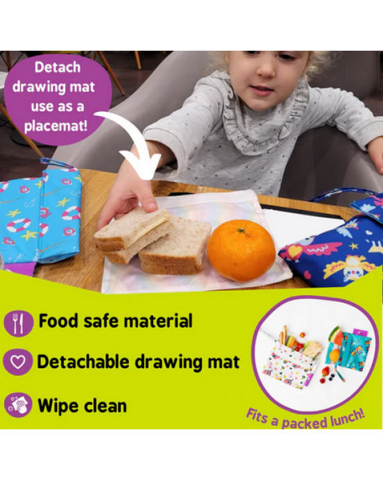 Tidy Tot Σετ Τσαντάκια Φαγητού Snack & Doodle Seaside/Owls SNDOW (2 τεμάχια)