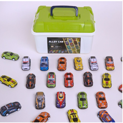 Tsironis Σετ 70 αυτοκινητάκια pull back σε κουτί αποθήκευσης 529403