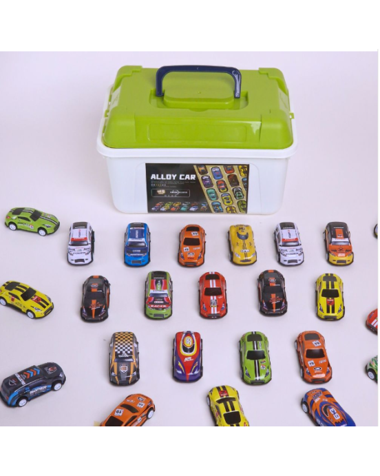 Tsironis Σετ 70 αυτοκινητάκια pull back σε κουτί αποθήκευσης 529403