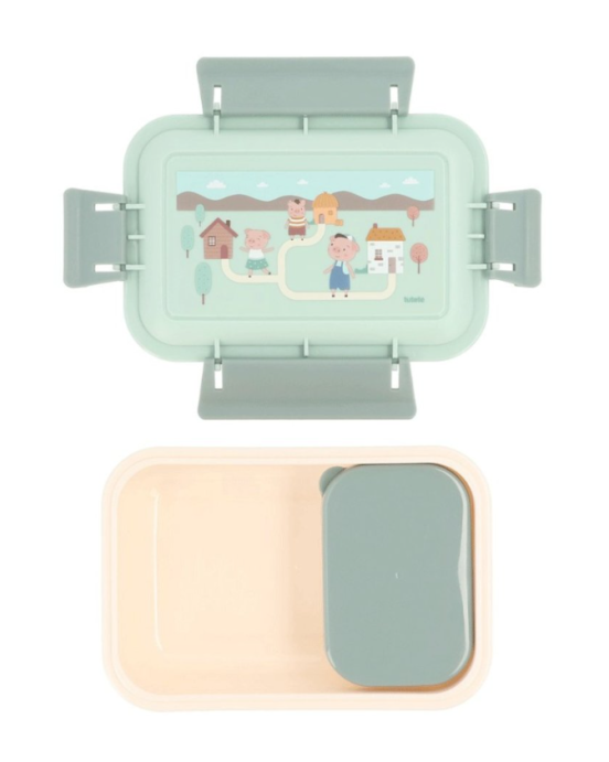 Tutete Μεγάλο Φαγητοδοχείο με Καπάκι Ασφαλείας Little Pigs 61-88806