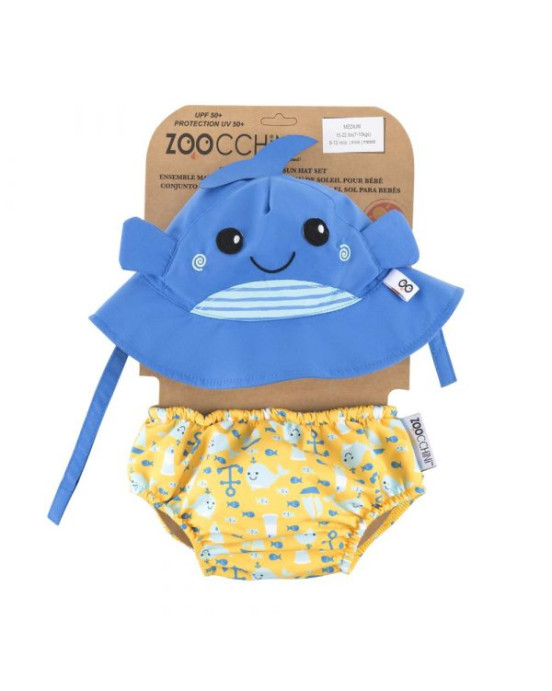Zoocchini Σετ Μαγιό και Καπέλο UPF50+ Φαλαινάκι ZOO12009