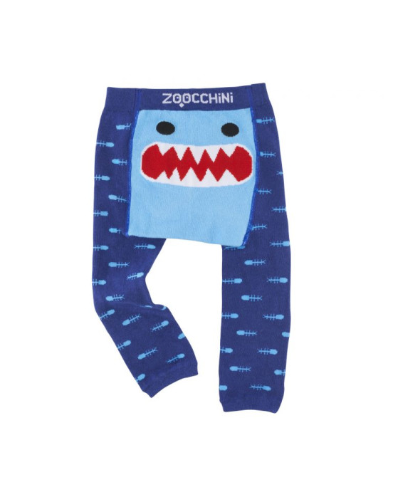 Zoocchini  Σετ Ρούχων για Μπουσούλισμα Grip+Easy Crawler Pants & Socks Set "Sherman the Shark" ZOO12501