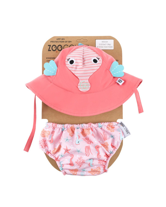 Zoocchini Σετ Μαγιό και Καπέλο UPF50+ Ιππόκαμπος ZOO12008