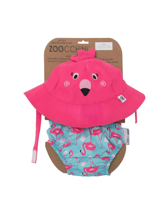 Zoocchini Σετ Μαγιό και Καπέλο UPF50+ Φλαμίνγκο ZOO1706