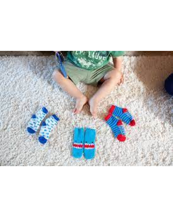 Zoocchini GRIP+EASY™ Καλτσάκια Καρχαρίας (3 τεμ) 0+ έως 2 ετών ZOO11801