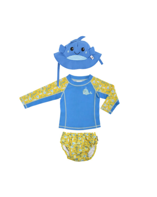 Zoocchini Σετ UV Μαγιώ Καπέλο Μπλούζα Willy the Whale  ZOO16004