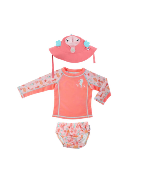 Zoocchini Σετ UV Μαγιώ Καπέλο Μπλούζα Sally the Seahorse ZOO16003