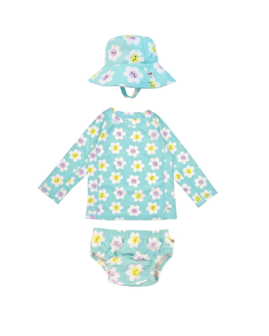 Zoocchini Σετ UV Μαγιώ Πάνα Bucket Καπέλο Μπλούζα Daisy ZOO16015