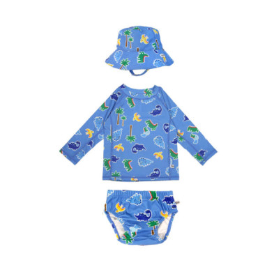 Zoocchini Σετ UV Μαγιώ Πάνα Bucket Καπέλο Μπλούζα Devin the Dino & Friends ZOO16013