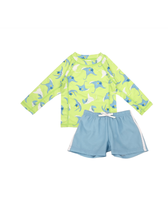 Zoocchini Σετ UV Μαγιώ Σορτς και Μπλούζα Stingray ZOO16401