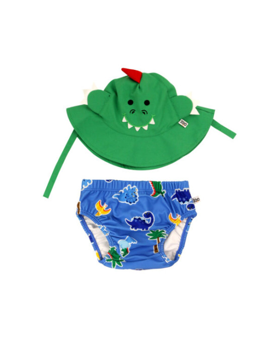 Zoocchini Σετ Μαγιό και Καπέλο UPF50+ Devin the Dino & Friends ZOO12017