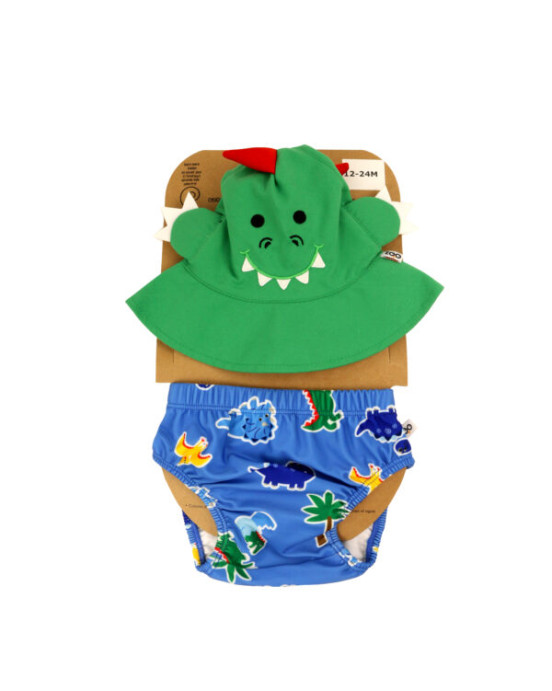 Zoocchini Σετ Μαγιό και Καπέλο UPF50+ Devin the Dino & Friends ZOO12017