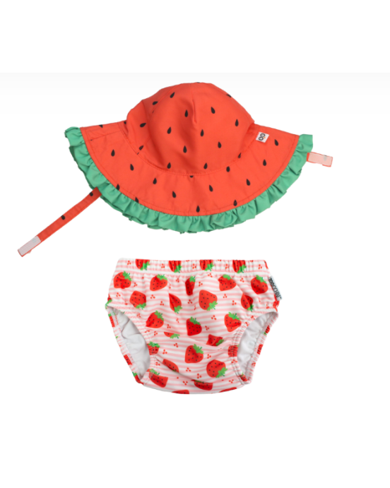 Zoocchini Σετ Μαγιό και Καπέλο UPF50+ Strawberry Delight ZOO12018
