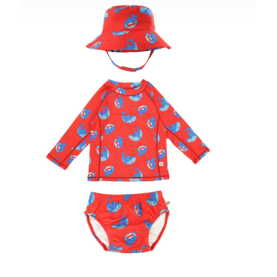 Zoocchini σετ UV Μαγιώ Πάνα Bucket Καπέλο Μπλούζα Sherman the Shark ZOO16017