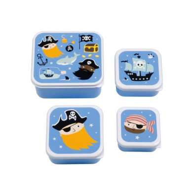 A little lovely company: Σετ 4 δοχεία φαγητού Lunch & Snack Box -Pirates SBSEPI80
