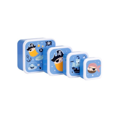 A little lovely company: Σετ 4 δοχεία φαγητού Lunch & Snack Box -Pirates SBSEPI80