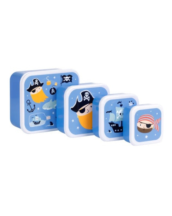 A little lovely company: Σετ 4 δοχεία φαγητού Lunch & Snack Box -Pirates SBSEPI80