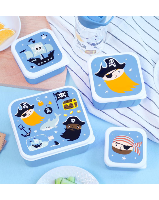 A little lovely company: Σετ 4 δοχεία φαγητού Lunch & Snack Box -Pirates SBSEPI80