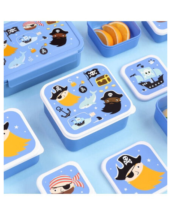 A little lovely company: Σετ 4 δοχεία φαγητού Lunch & Snack Box -Pirates SBSEPI80