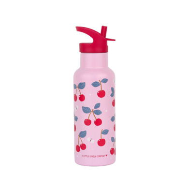 A Little Lovely Company: XL Μπουκάλι με διπλό τοίχωμα από ανοξείδωτο ατσάλι 500ml - Cherries DBSXCH92