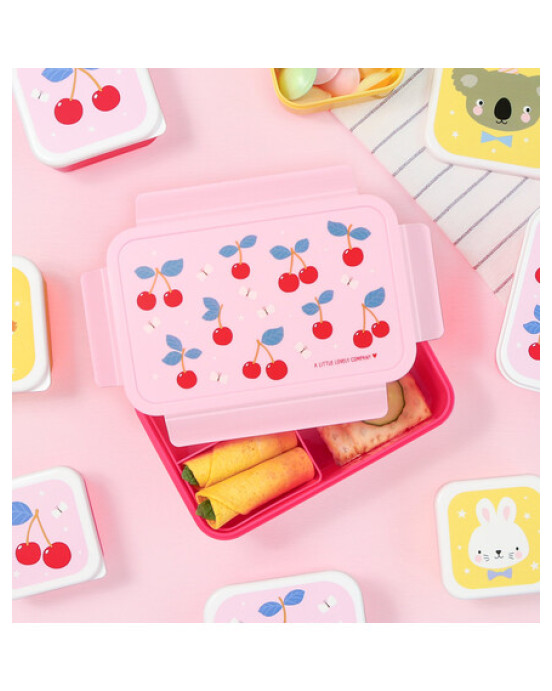 A little lovely company: Δοχείο φαγητού Bento με χωρίσματα- 1,2 L- Cherries BBCHPI78