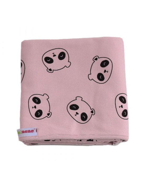 Minene Καλοκαιρινή  Κουβέρτα Αγκαλιάς Βαμβακερή 100x75cm Pink Panda 10130003650OS