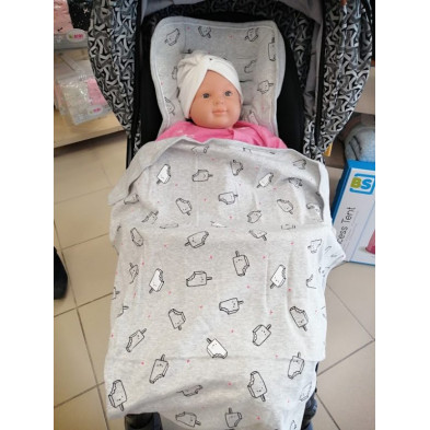 Minene Καλοκαιρινή  Κουβέρτα Αγκαλιάς Βαμβακερή 100x75cm Pink Panda 10130003650OS