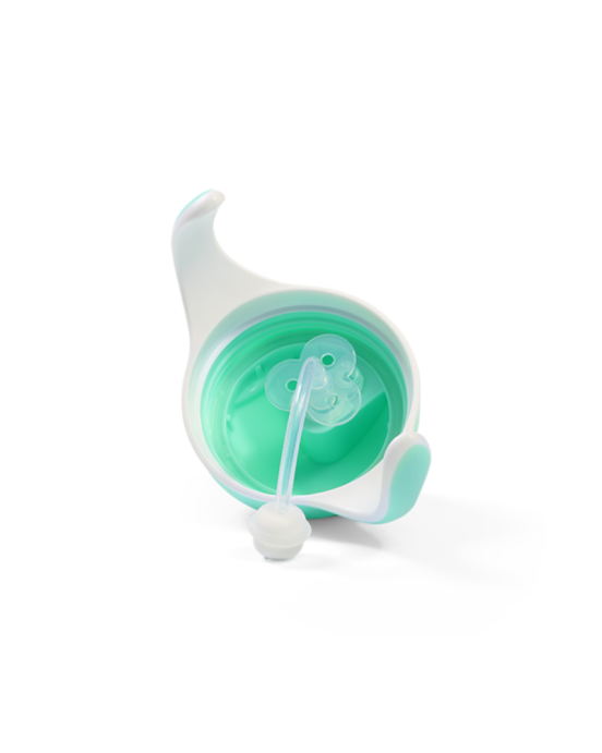 BabyOno Παιδικό ποτηράκι με καλαμάκι και βαρίδι που δε χύνεται ποτέ - Mint BN1464/03