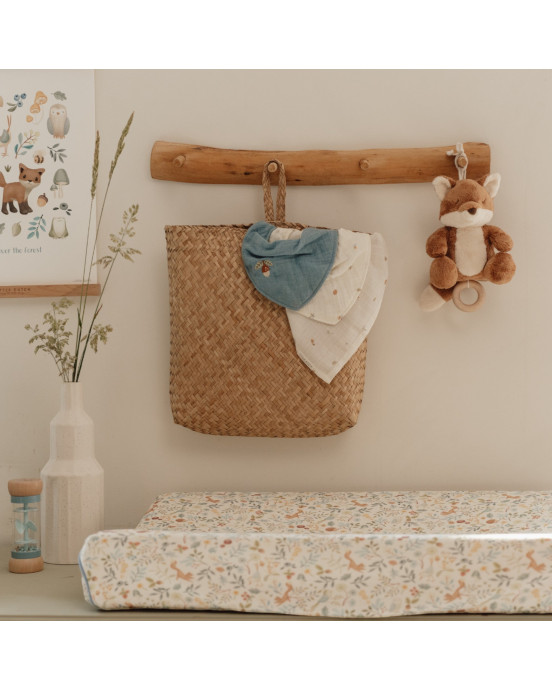 LITTLE DUTCH. Σετ 2 σαλιάρες-μπαντάνες από μουσελίνα Forest Treasures & Denim Blue