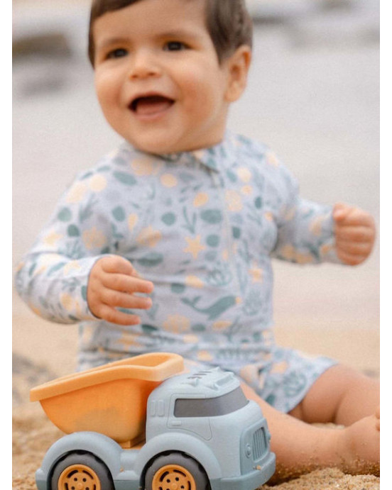 LITTLE DUTCH. Ολόσωμο κοντομάνικο μαγιό Seashells Multi-colour - Νο 98/104