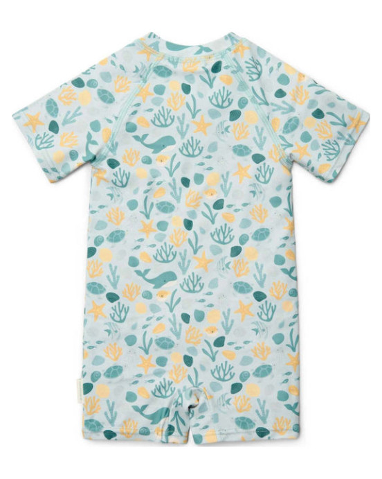 LITTLE DUTCH. Ολόσωμο κοντομάνικο μαγιό Seashells Multi-colour - Νο 98/104