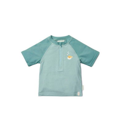 LITTLE DUTCH. Μπλουζάκι κοντομάνικο με προστασία UV Seashells Surf Blue - Νο 86/92