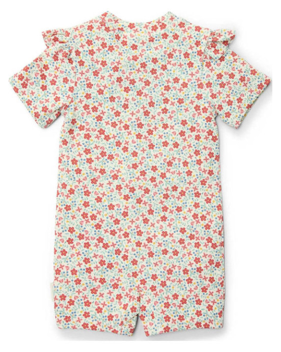 LITTLE DUTCH. Ολόσωμο κοντομάνικο μαγιό Sunny Flowers Multi-colour - Νο 98/104