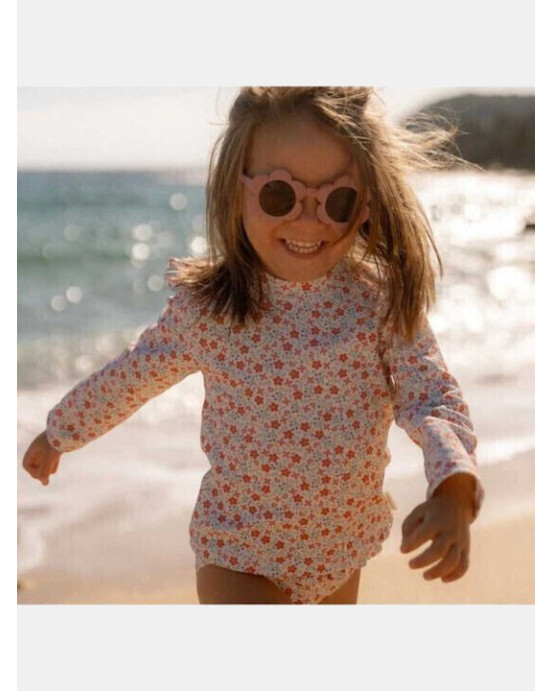 LITTLE DUTCH. Μπλουζάκι μακρυμάνικο με προστασία UV Sunny Flowers Multi-colour - Νο 74/80