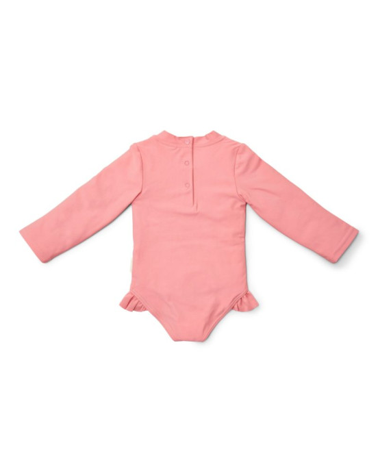 LITTLE DUTCH. Ολόσωμο μακρυμάνικο μαγιό για κορίτσια Sunny Flowers Rouge - Νο 86/92