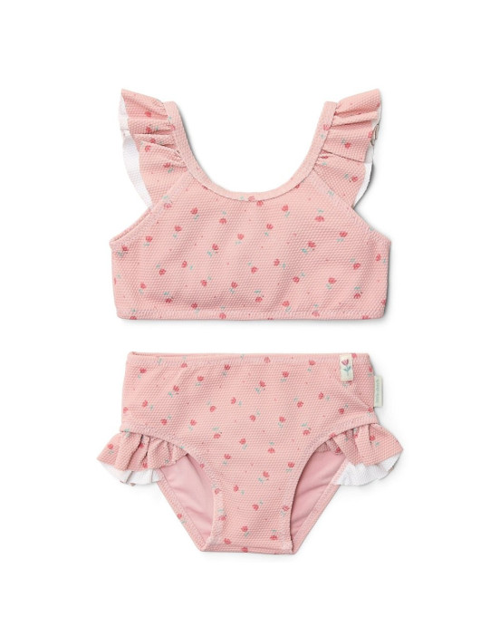 LITTLE DUTCH. Παιδικό σετ μπικίνι με βολάν Sunny Flowers Blush - Νο 86/92