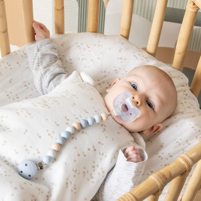 SILICON. Κλιπ πιπίλας - μασητικό 21εκ. (μπλε-πολύχρωμο)