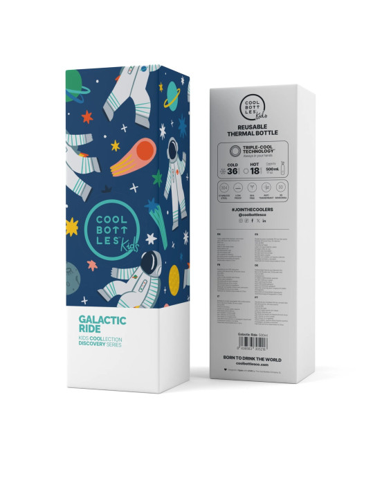 COOL BOTTLES. Ανοξείδωτο παιδικό μπουκάλι Galactic Ride 500ml