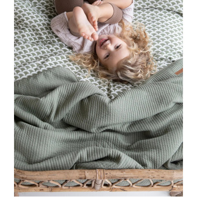 LITTLE DUTCH. Κουβέρτα καλοκαιρινή Pure Olive 110 x 140.