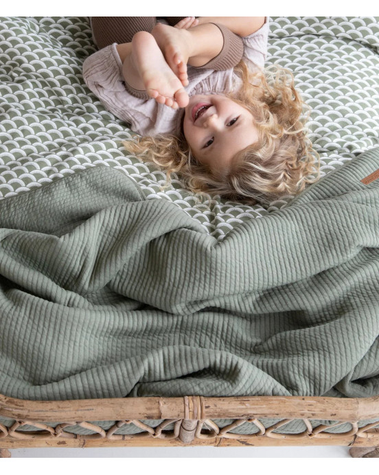 LITTLE DUTCH. Κουβέρτα καλοκαιρινή Pure Olive 110 x 140.