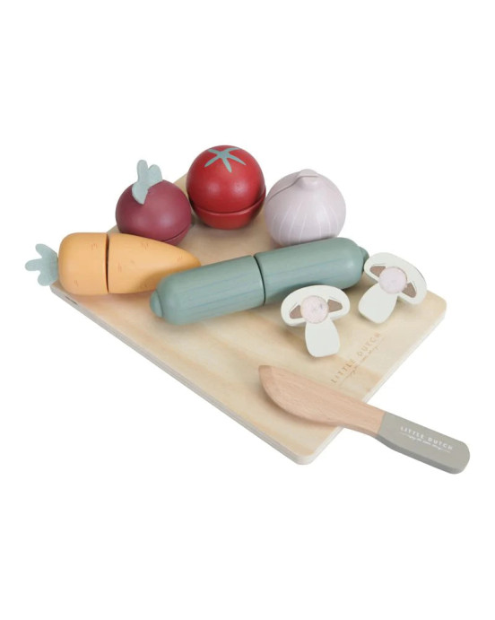LITTLE DUTCH. Ξύλινος δίσκος κοπής με λαχανικά.