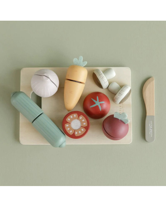 LITTLE DUTCH. Ξύλινος δίσκος κοπής με λαχανικά.