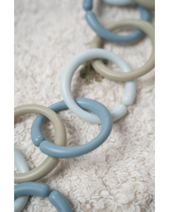 LITTLE DUTCH. Σετ κρίκων για υφασμάτινα παιχνίδια (μπλε).