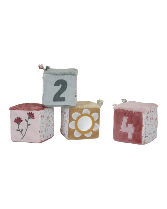 LITTLE DUTCH. Σετ παιχνιδιού με υφασμάτινους κύβους Flowers & Butterflies.